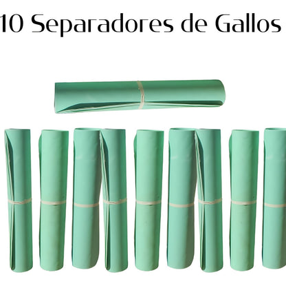 10 Separadores De Gallos Flexibles Verdes Gallo Gallinas
