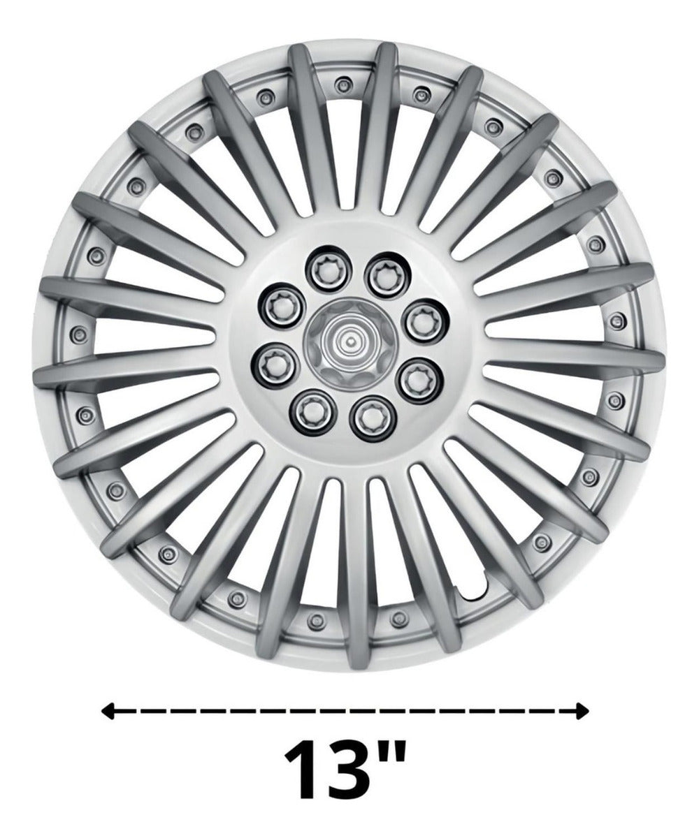2 Tapones Polveras Llanta Rin 13 Deportivo Gris Owc