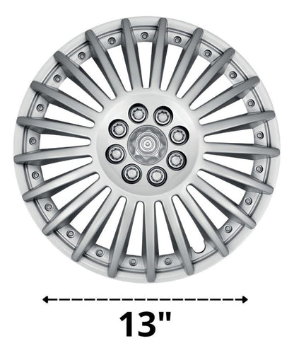 2 Tapones Polveras Llanta Rin 13 Deportivo Gris Owc