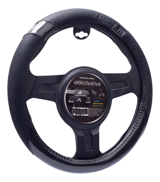 Funda Volante Auto Fibra Carbono Y Cuero Cubre Universal