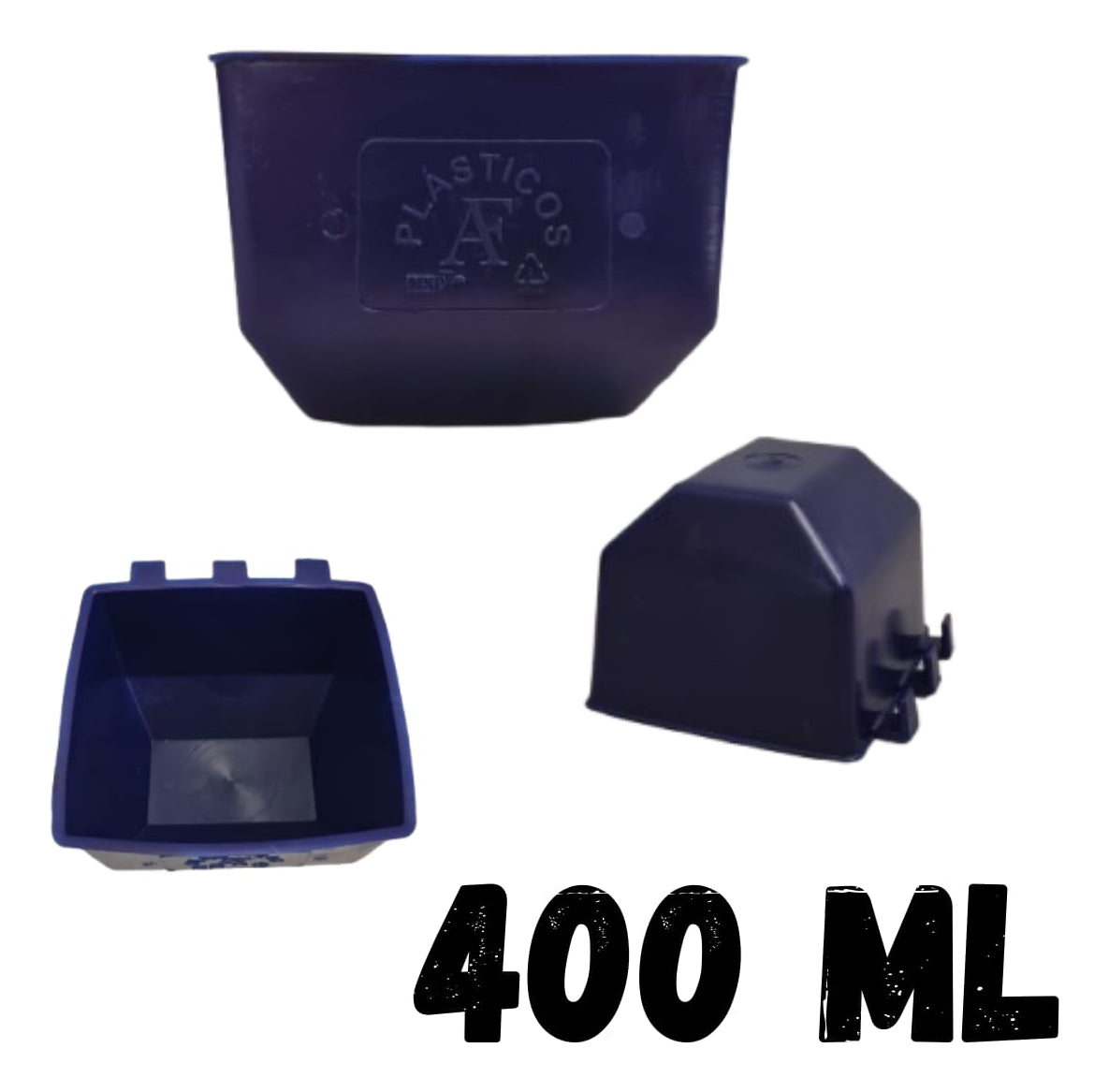 50 Bebederos Comederos Cuadrados 25 Rojos Y 25 Azules