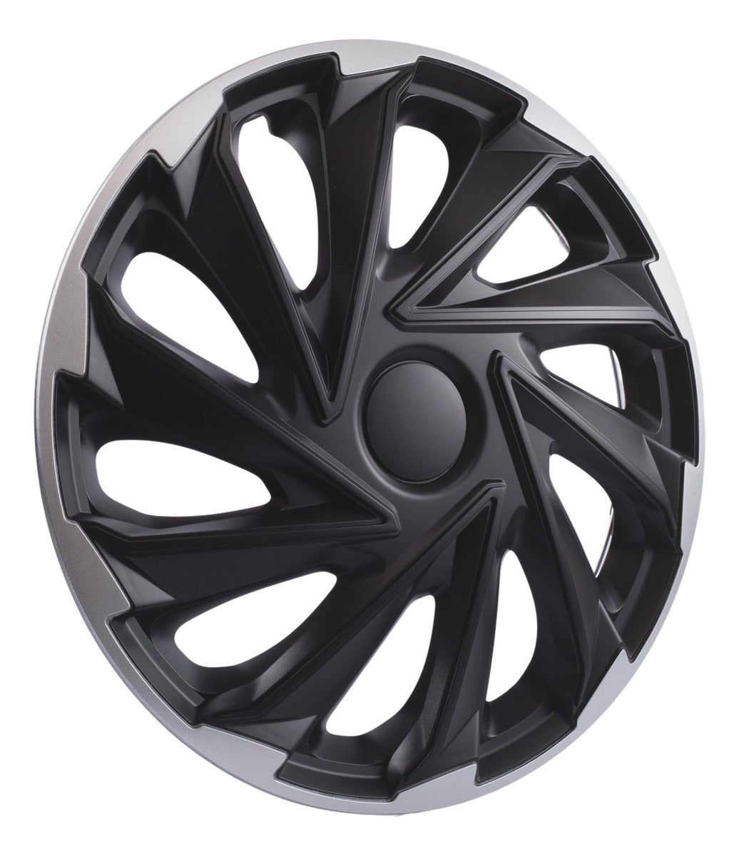 Tapones De Lujo Europeos Silver Black Estilo Misano Rin 15