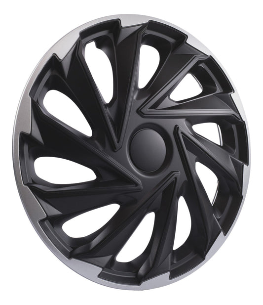 Tapones De Lujo Europeos Silver Black Estilo Misano Rin 15