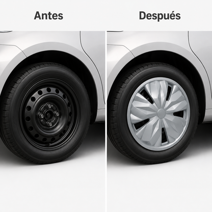 Juego 4 Tapones Polveras Rin 13 Deportivos Auto Universal