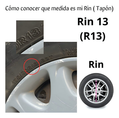 2 Tapones Polveras Llanta Rin 13 Deportivo Gris Owc