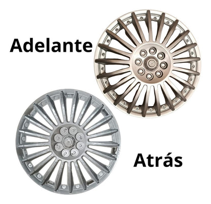 2 Tapones Polveras Llanta Rin 13 Deportivo Gris Owc