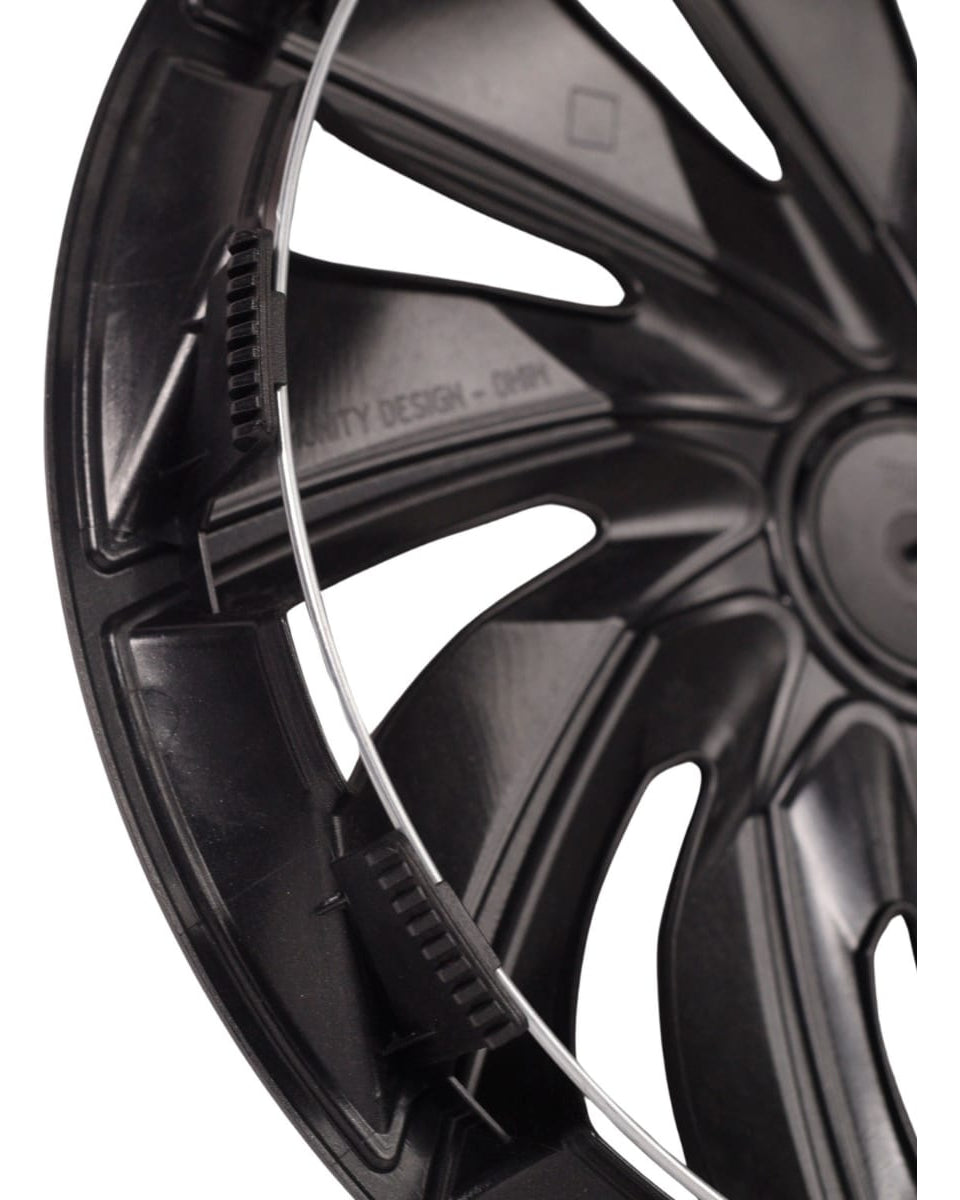 4 Tapones Lujo Europeos Silver Black Turbo Rin 13 Deportivo