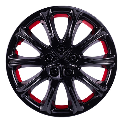Juego 4 Tapones Rin 14 Deportivos Universales Negro Owc Rojo