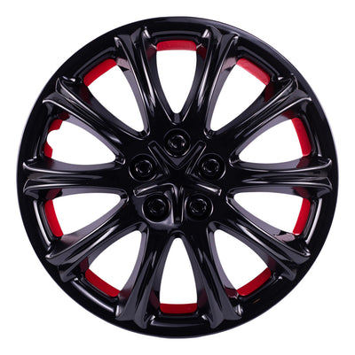 Tapones Deportivos Rin 14 Negro Rojo/naranja Owc