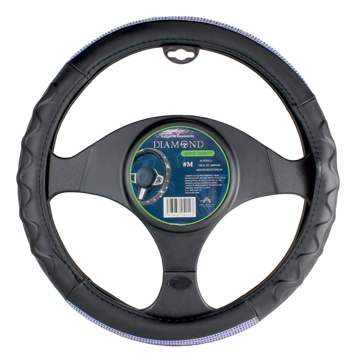 Funda Cubrevolante Diamante Azul Bling Línea Premium