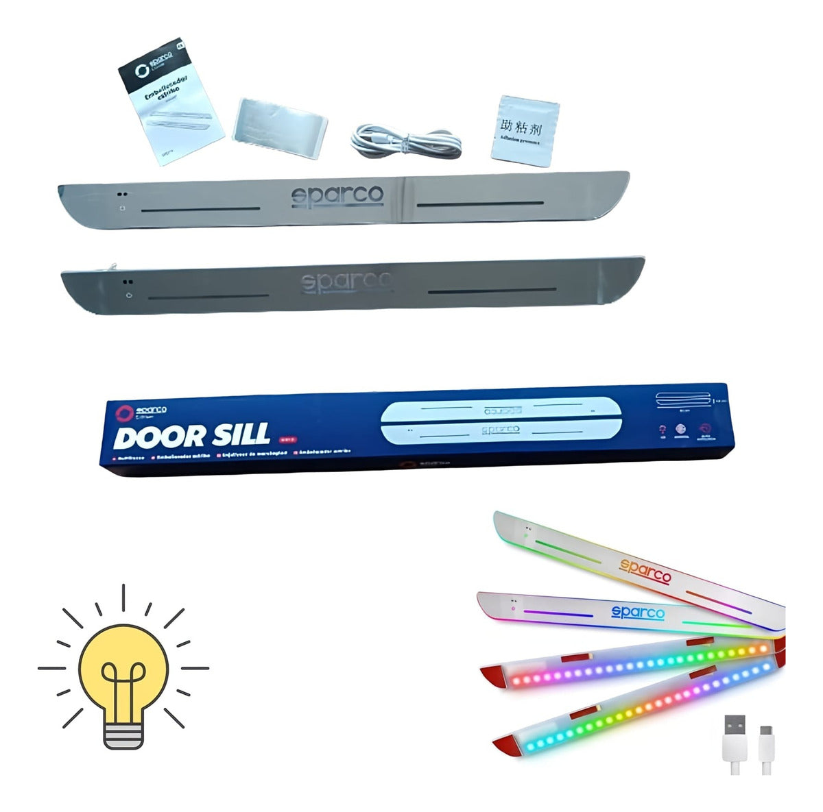 Embellecedor Moldura Universal Led Sparco Deportivo