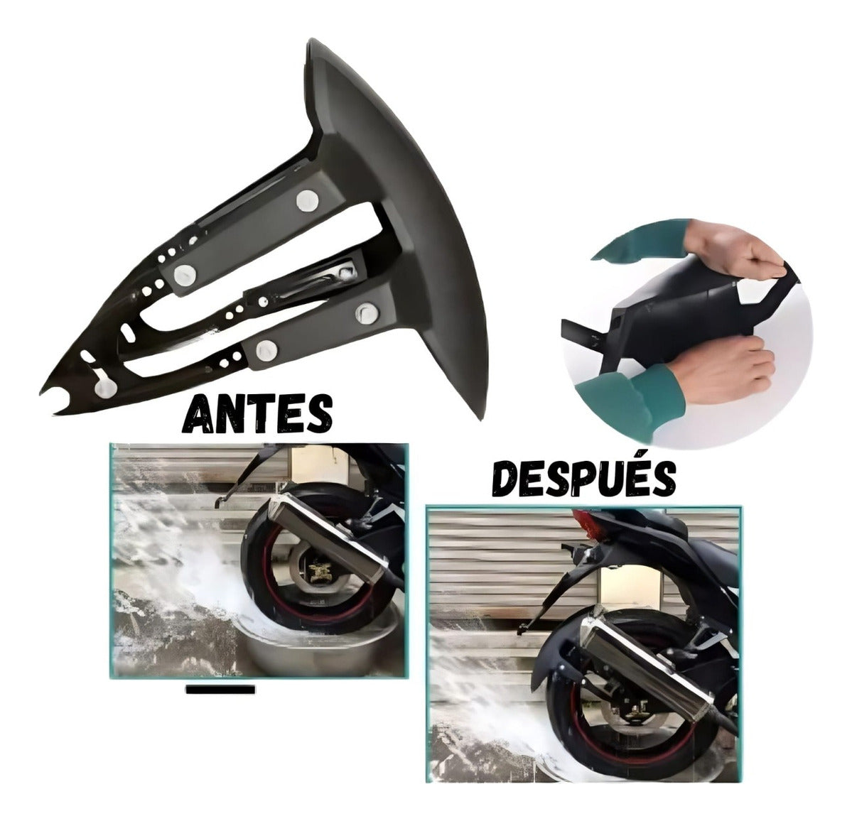 Salpicadera Para Moto Trasera Lisa Negra Universal