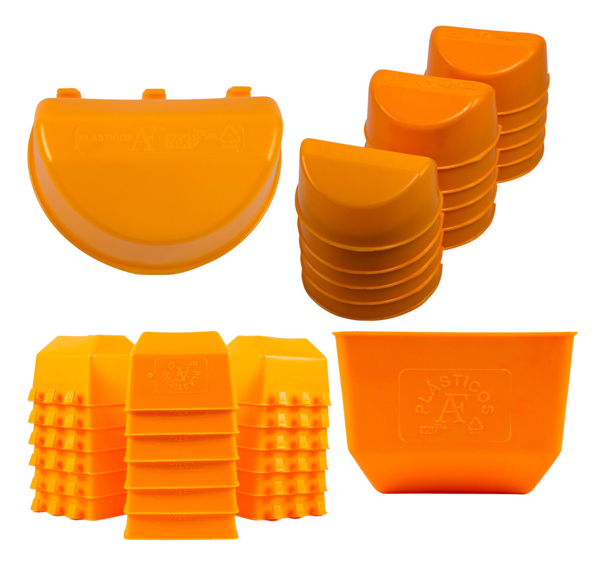 60 Comederos Bebederos Para Gallo 30 Media Luna + 30 Cuadrad