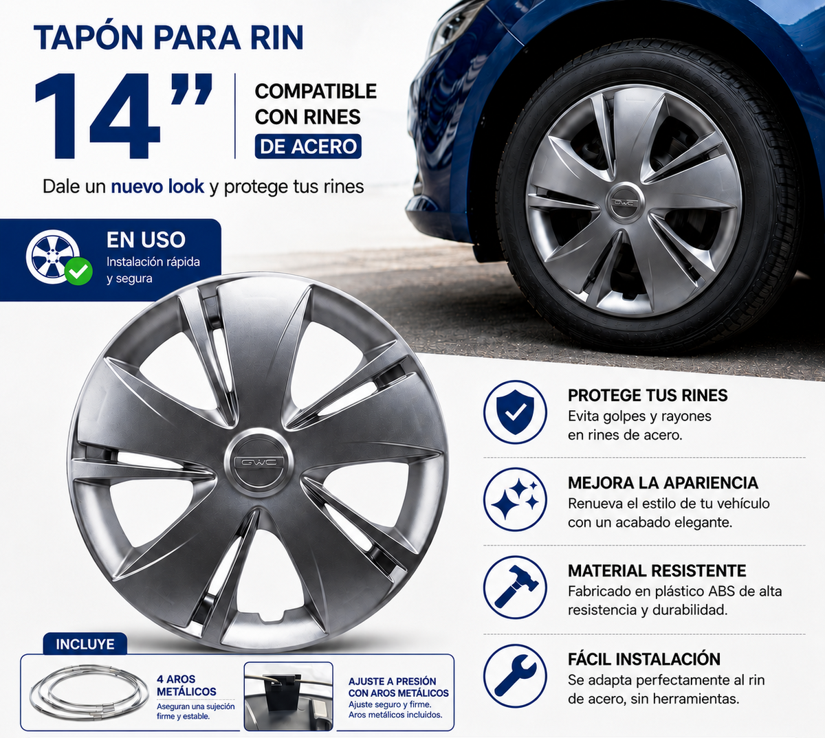 Tapones Deportivos Owc Titanium Rin 14 Nissan March