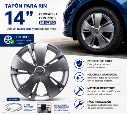 Tapones Deportivos Owc Titanium Rin 14 Nissan March