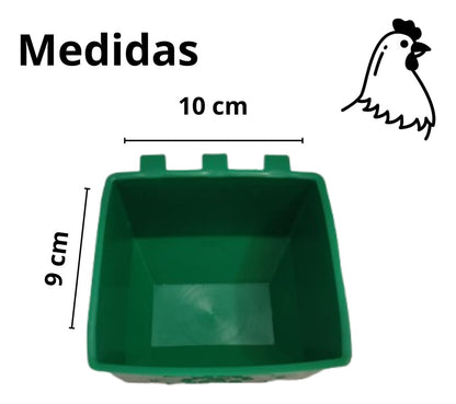 50 Bebederos Comederos Cuadrados Verdes Gallo Perico Loros
