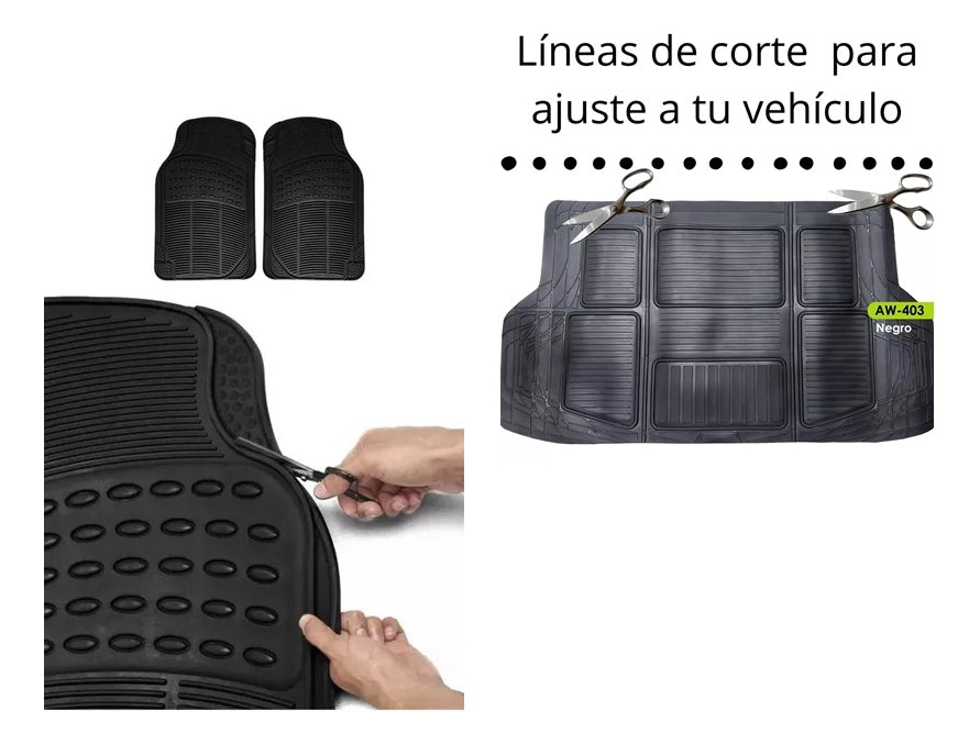 Tapete Proteck + Tapete Cajuela Cargo Universales Negro