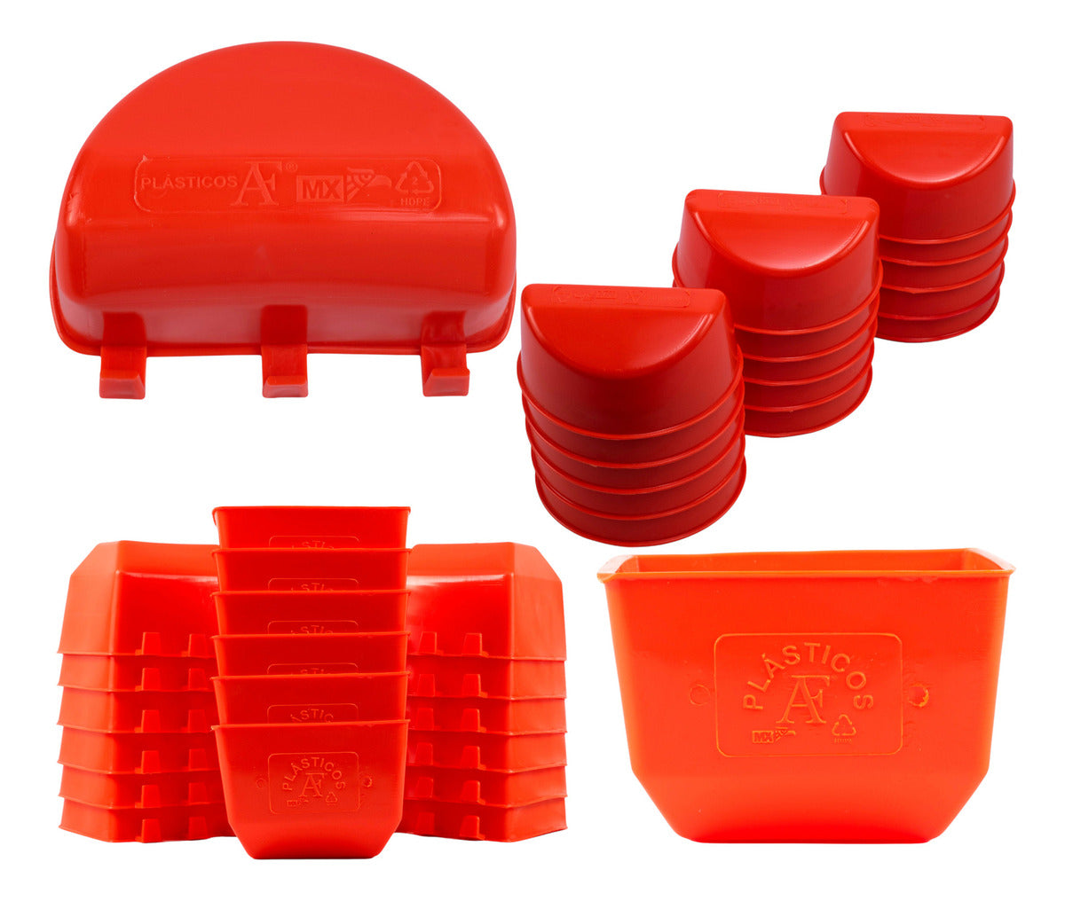 60 Comederos Bebederos Para Gallo 30 Media Luna + 30 Cuadrad