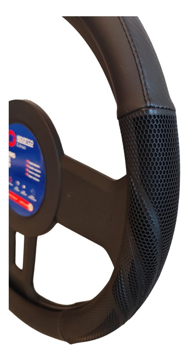 Cubre Volante Auto Sparco Placa Negro Deportivo Elegante
