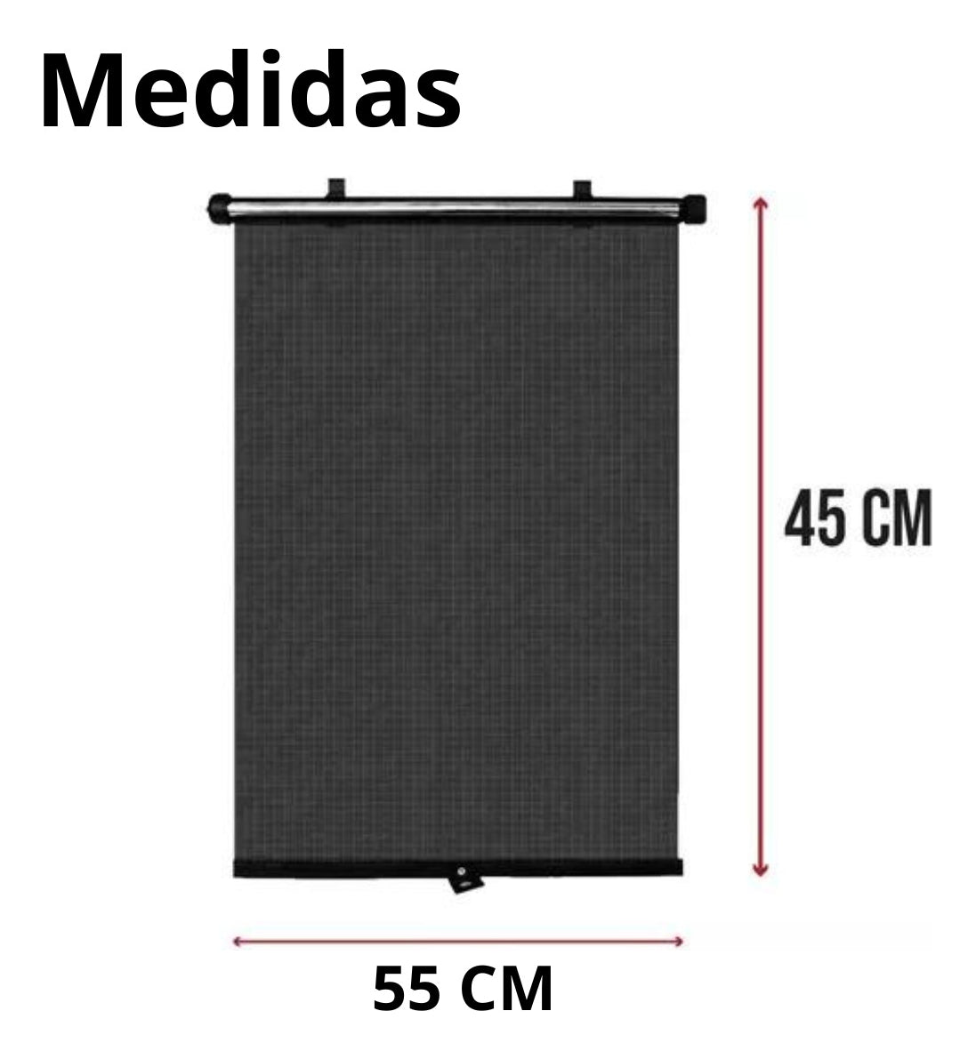 2 Parasol Retráctil Enrollable Lateral Negro 45x55 Negro