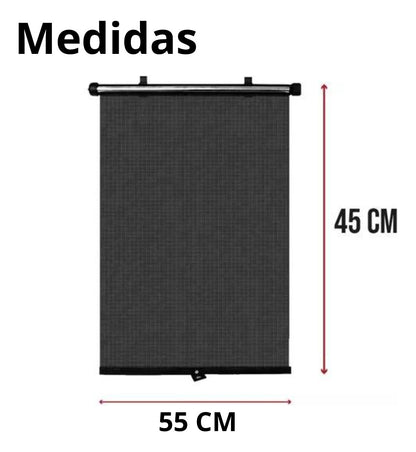 2 Parasol Retráctil Enrollable Lateral Negro 45x55 Negro