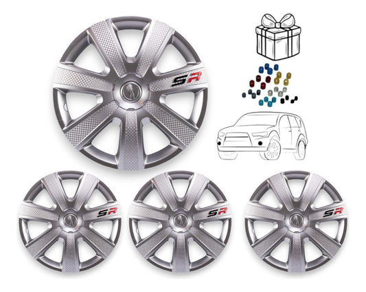4 Tapones Para Llanta Rin 15 Optimus Titanium Sr Deportivos