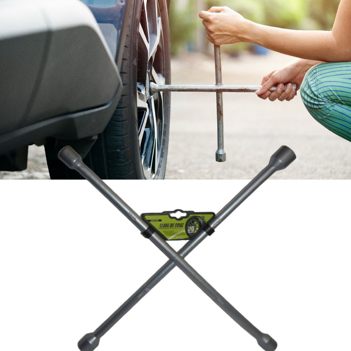 Llave De Cruz 20  Universal Cromada Llanta Auto/camioneta