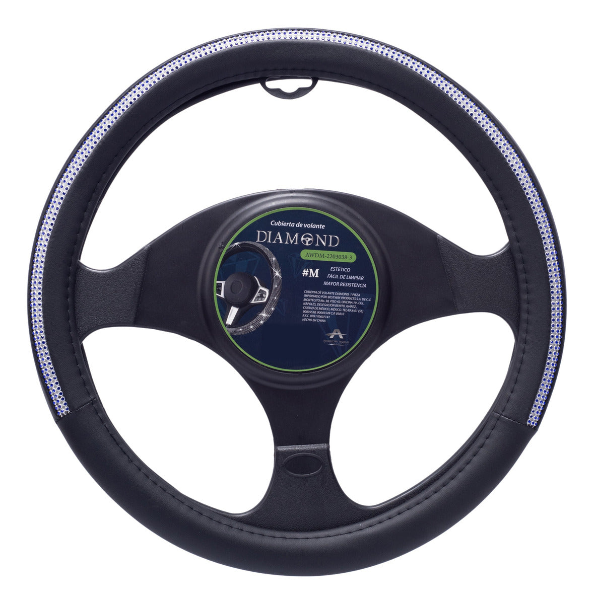 Funda Volante Auto Diamante Azul Bling Linea Delgada