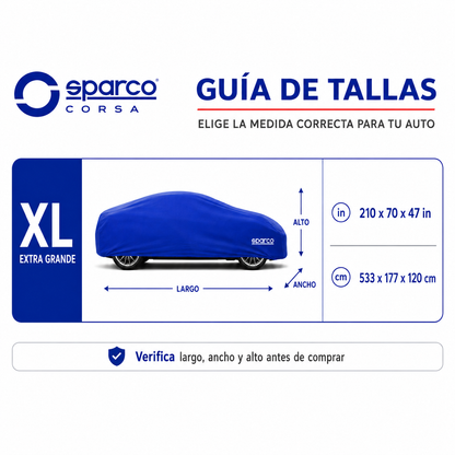 Funda Cubierta Sparco XL Azul Car Cover Para Auto Protector