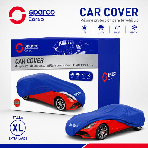 Funda Cubierta Sparco XL Azul Car Cover Para Auto Protector
