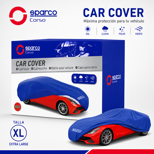 Funda Cubierta Sparco XL Azul Car Cover Para Auto Protector
