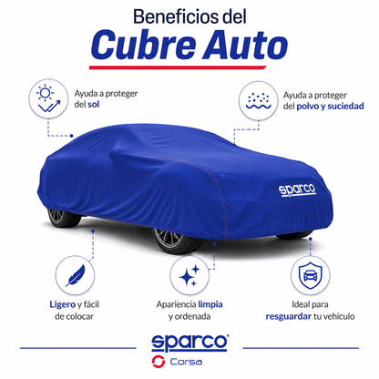 Funda Cubierta Sparco XL Azul Car Cover Para Auto Protector