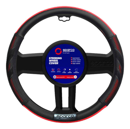 Funda Cubre Volante Sparco Negro Con Rojo Doble Vista