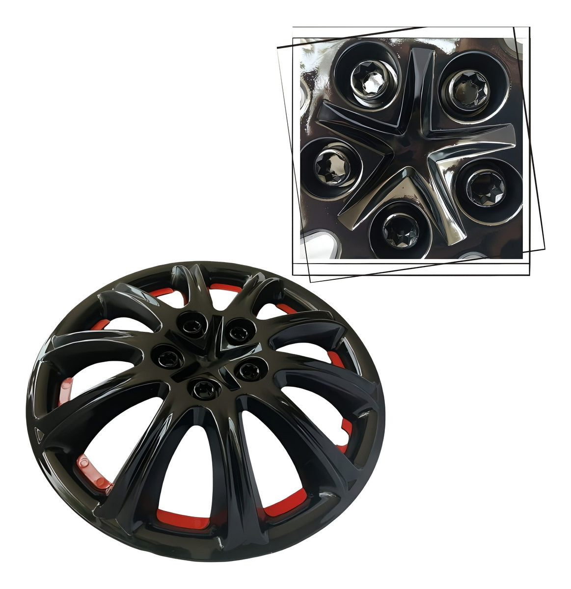 Tapones Deportivos Rin 14 Negro Rojo/naranja Owc + Regalo
