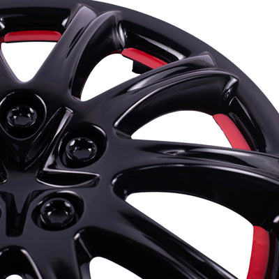 Tapones Deportivos Rin 14 Negro Rojo/naranja Owc