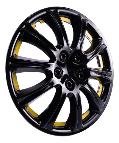 Tapones Polveras Optimus Rin 13 Negro Brillante Con Amarillo