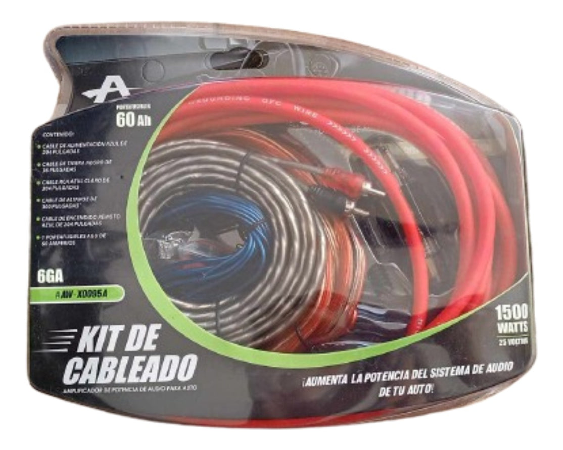Kit Instalación Cable Rca Amplificador Audio Auto 6ga