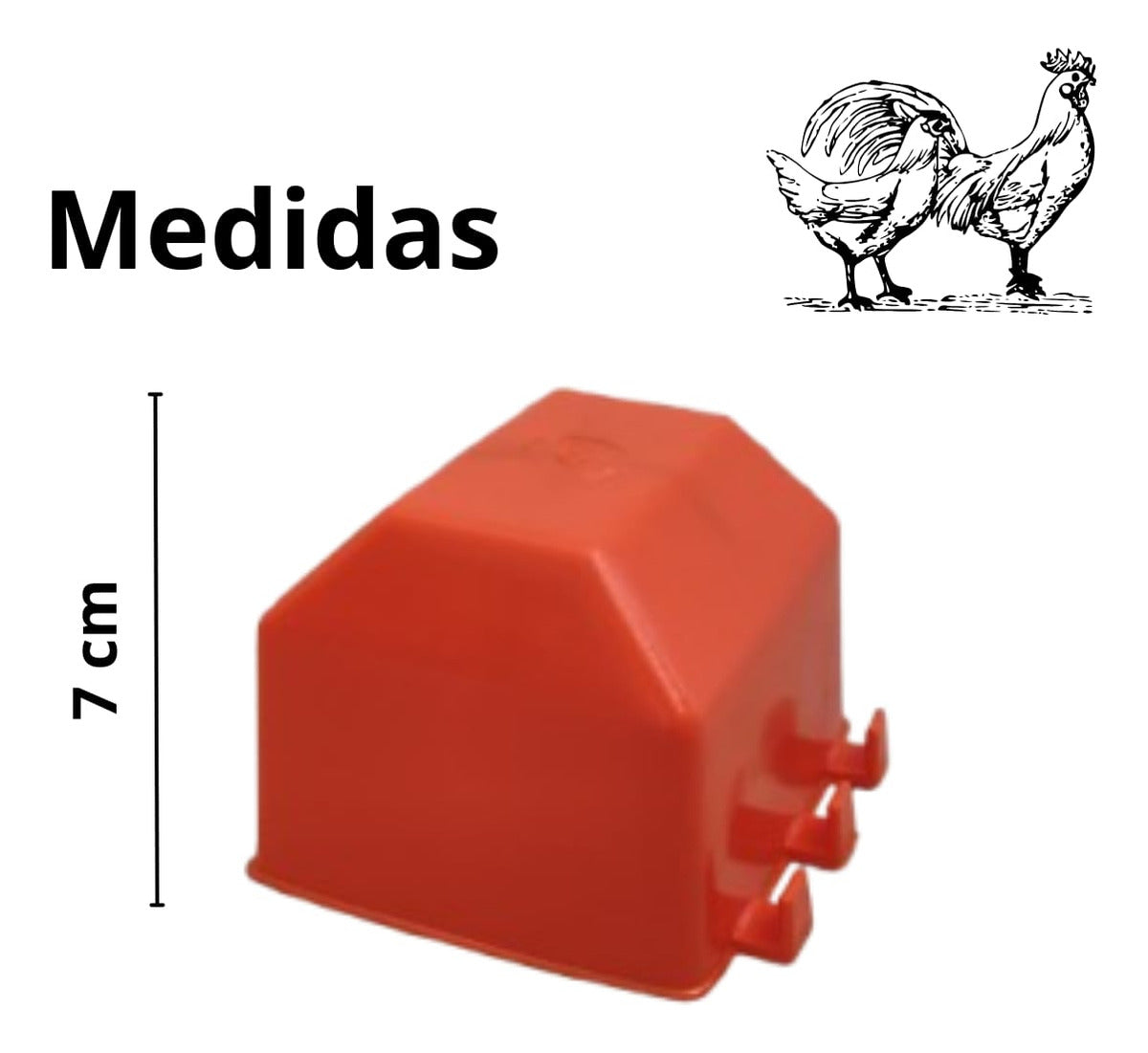 50 Bebederos Comederos Cuadrados Naranja Gallo Loro Aves