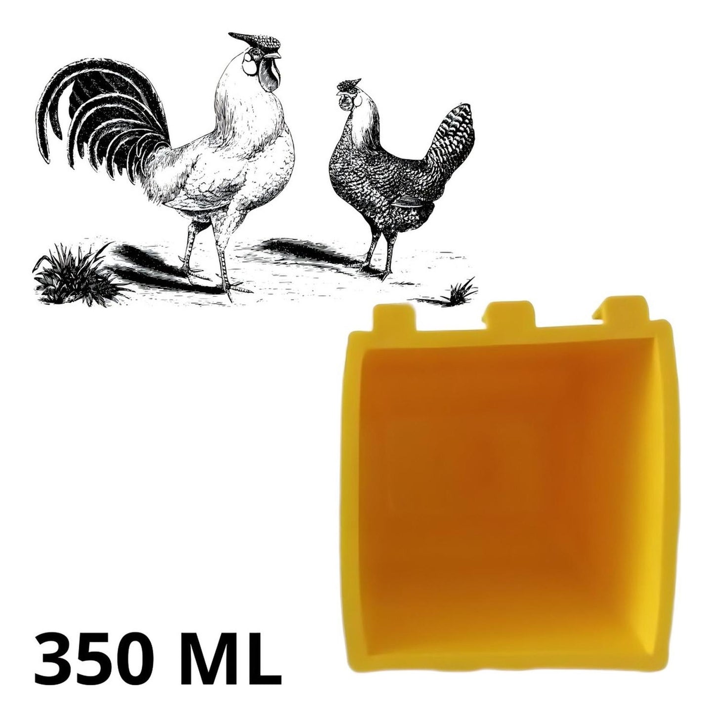 200 Bebederos Comederos Cuadrados Para Aves De 350 Ml