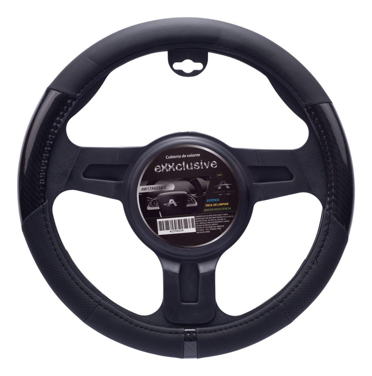 Funda Cubre Volante Cuero Deportivo Universal Negro Protect