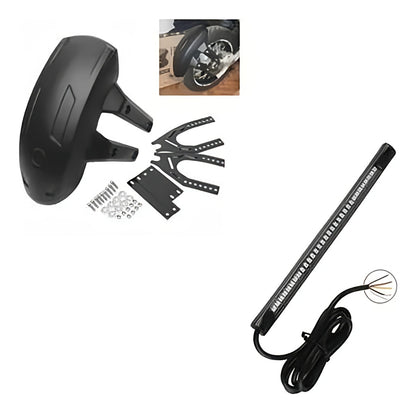 Salpicadera Lodera Y Tira Led Moto Base Metal