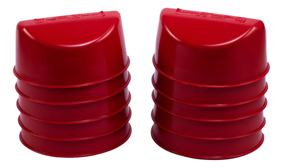 Comedero Media Luna Para Gallo O Ave Rojo 20 Pz Más 3 Regalo
