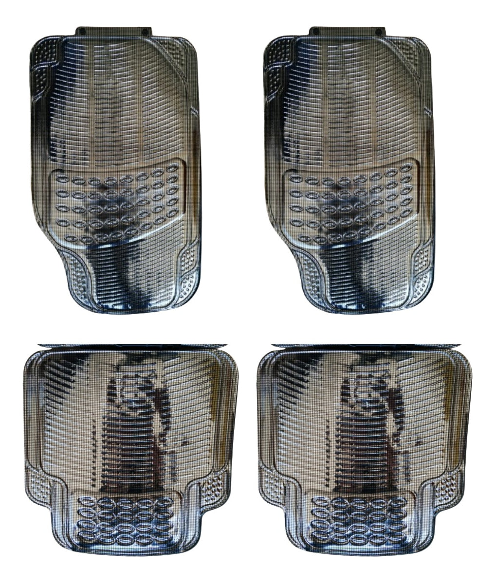 Tapete 4 Piezas Metalizado Color Negro Carbón