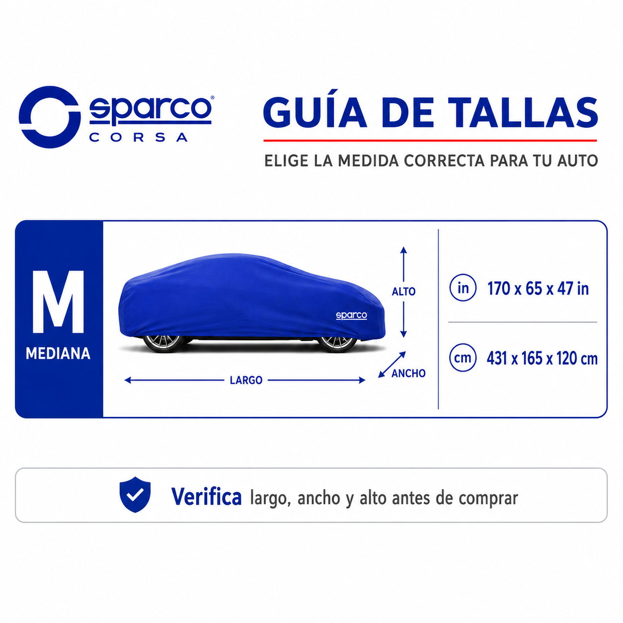 Cubierta Funda Para Coche Sparco Azul Mediana Cover