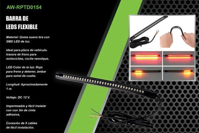 Barra Led Flexible Tira Moto Stop Direccional Universal