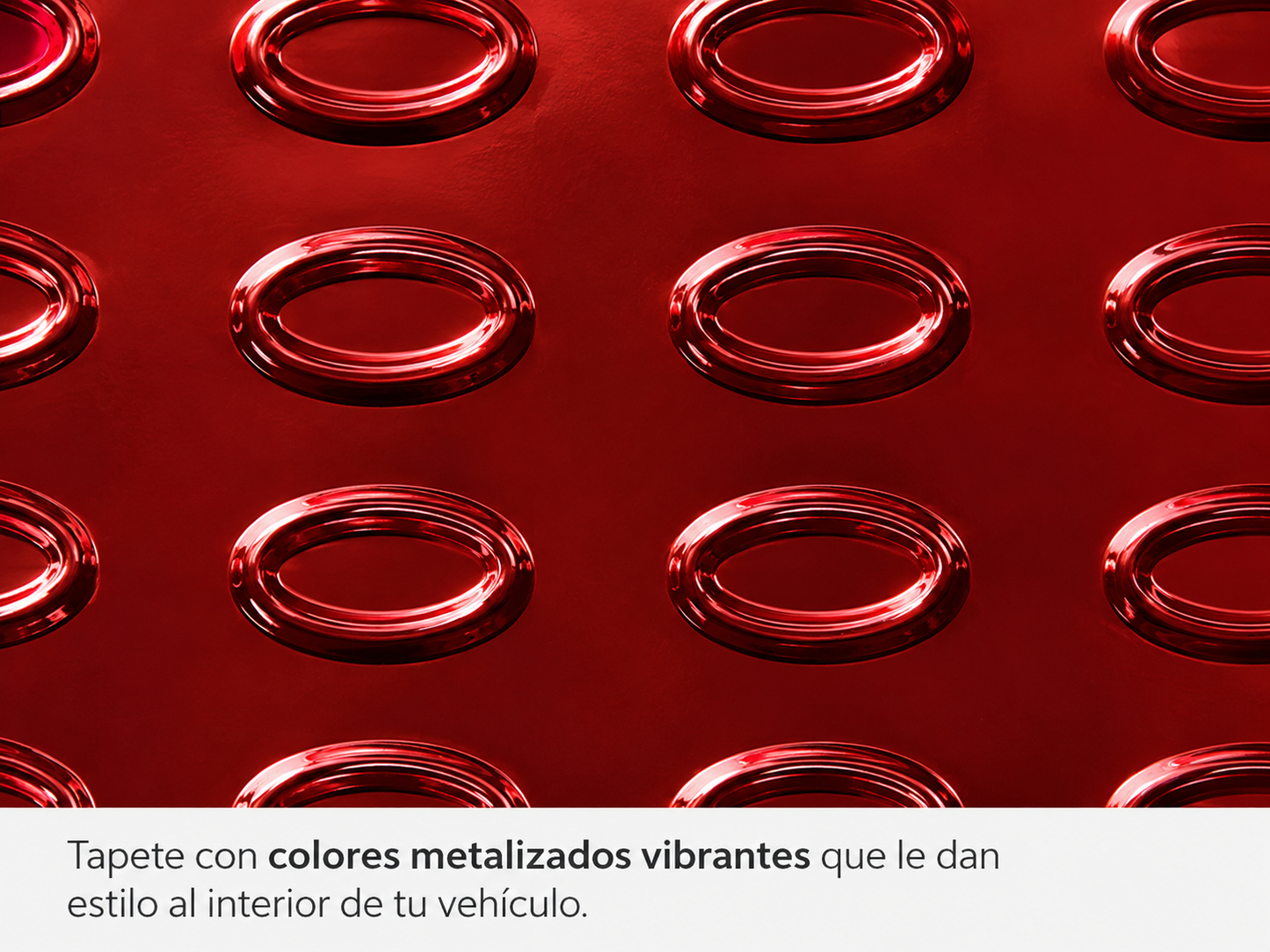 Tapete 4 Piezas Metalizado Color Rojo Deportivo Uso Rudo