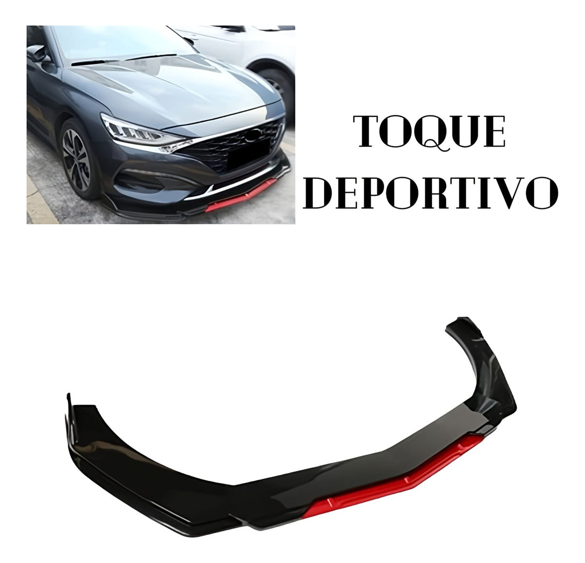 Lip Delantero 4pz Universal Negro/rojo Deportivo Faldon