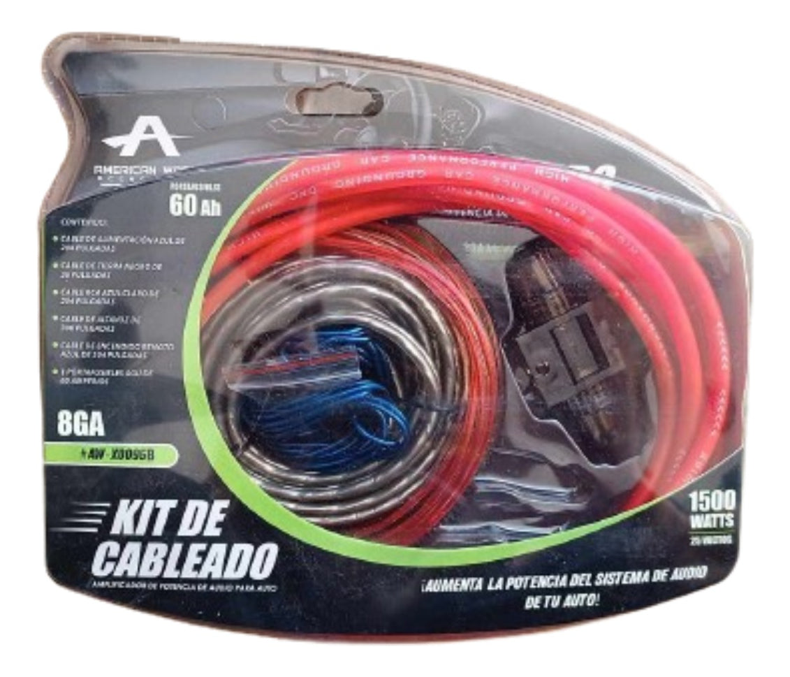 Kit Instalación Cable Rca Amplificador Audio Auto 8ga