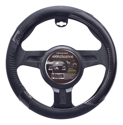 Funda Volante Auto Fibra Carbono Y Cuero Cubre Universal