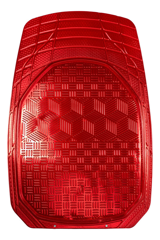 Tapete Uso Rudo De Charola Grecia Metalizado Rojo 4 Pzs